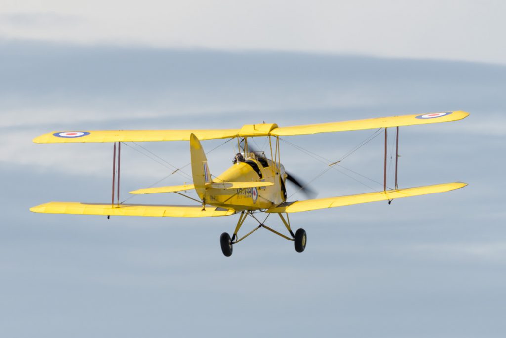 De Havilland DH.82A Tiger Moth VH-RTA in flight at TAVAS GWFD 2018.