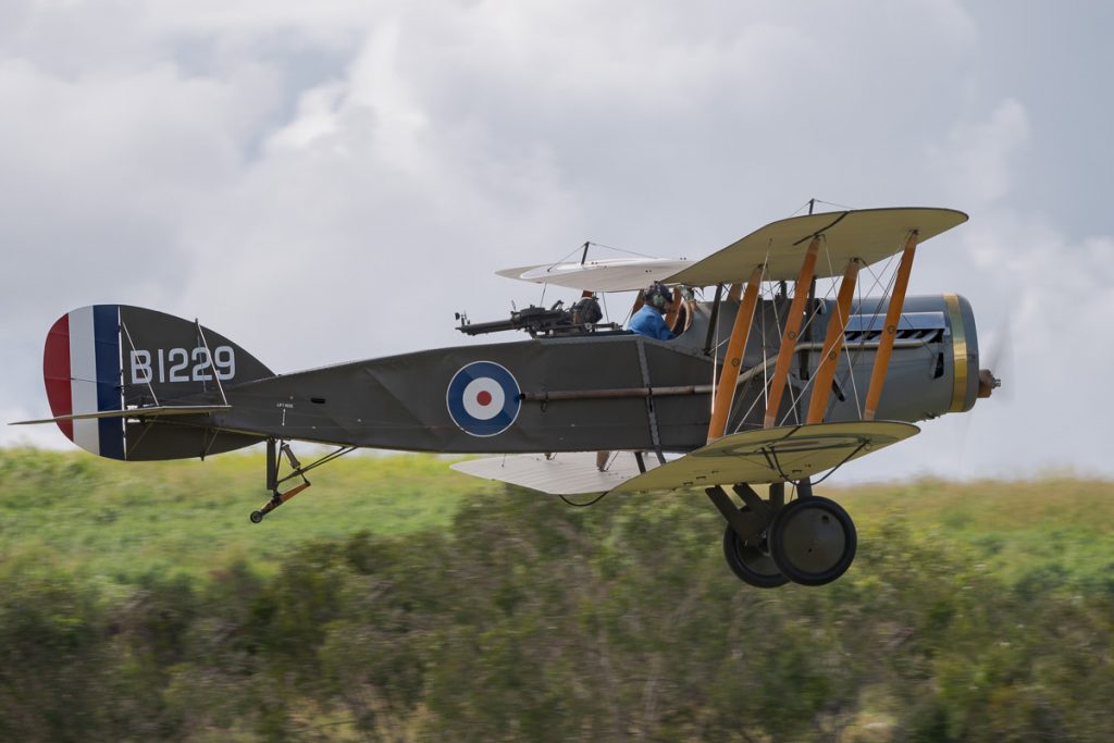Bristol F.2B Fighter VH-IIZ taking off at TAVAS GWFD 2018.