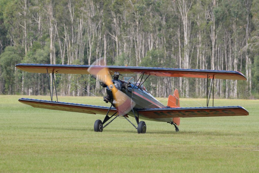 Fleet Aircraft Model 2 VH-FLF taxiing at TAVAS GWFD 2018.