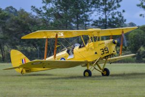 De Havilland DH.82A Tiger Moth VH-RTA taxiing at TAVAS GWFD 2018.