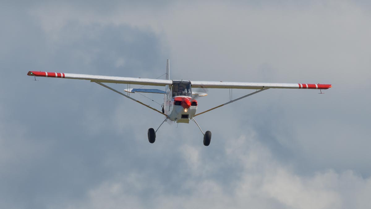 American Champion 8GCBC Scout VH-CFZ on approach at TAVAS GWFD 2018.