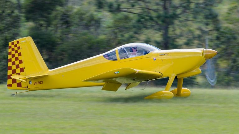 Van's Aircraft RV-7 VH-BZV landing at TAVAS GWFD 2018.