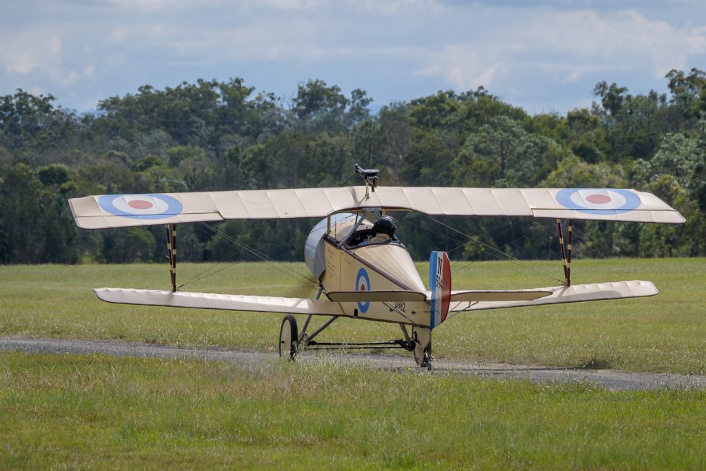 Nieuport 11 7/8 scale replica 19-3982 taxiing at TAVAS GWFD 2018.