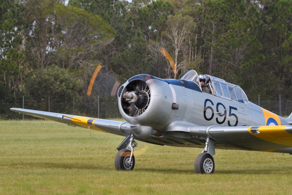 CAC CA-16 Wirraway VH-MFW taxiing at TAVAS GWFD 2018.