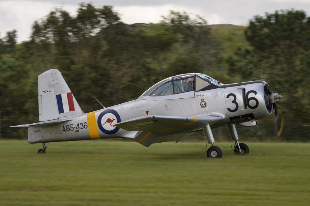 CAC CA-25 Winjeel VH-WIJ taxiing at TAVAS GWFD 2018.
