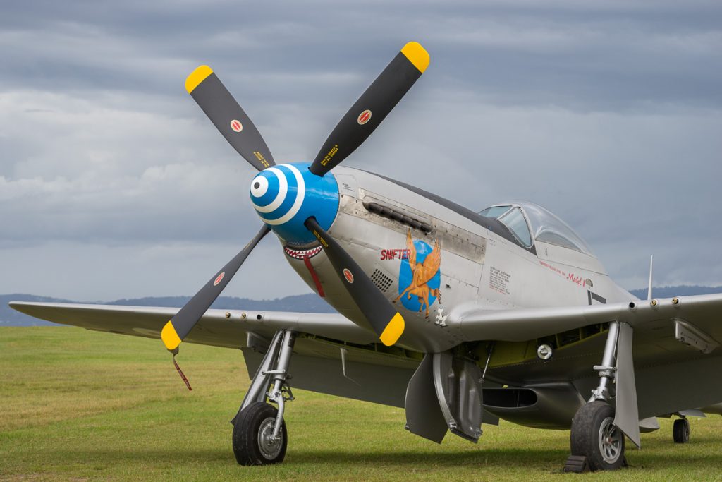 CAC CA-18 Mk21 Mustang "Snifter" VH-MFT on static display at TAVAS GWFD 2018.