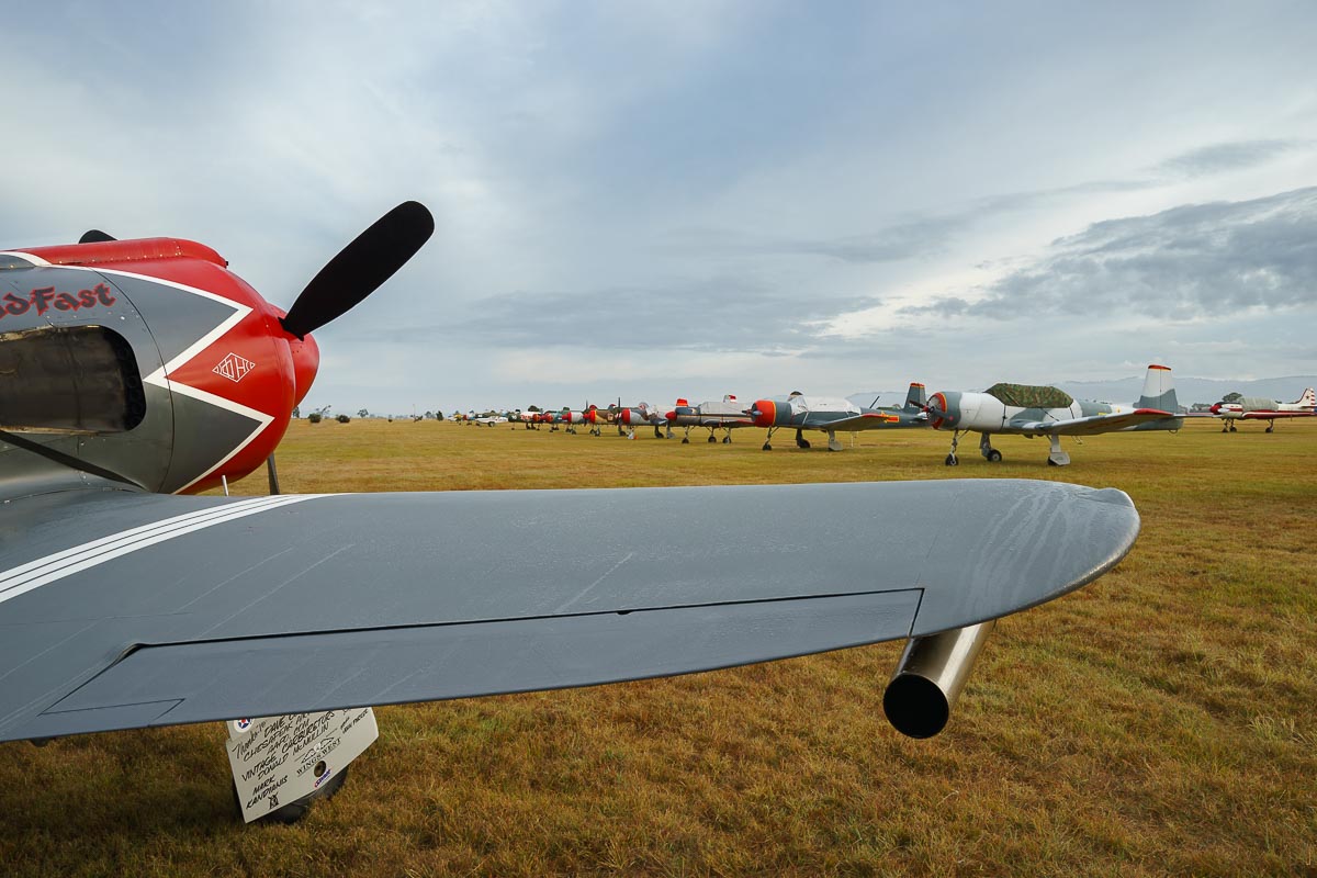 The flightline of Red Thunder TFC event at sunrise on Friday 25/05/2021.
