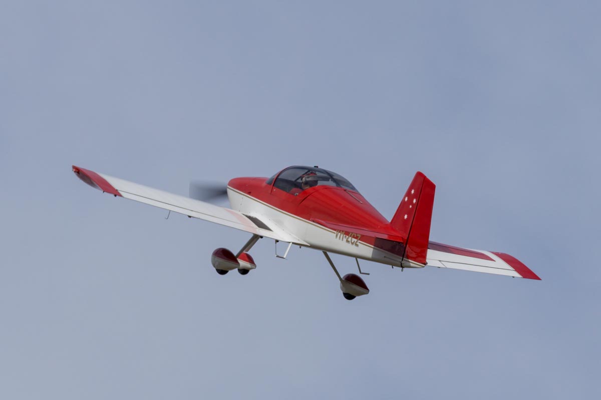 Van's Aircraft RV-6A VH-ZCZ takes off at Red Thunder 2018 airshow.
