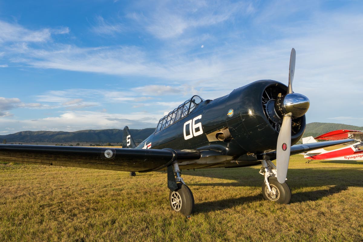 North American AT-6C VH-TEX Texan at Red Thunder 2018 airshow.