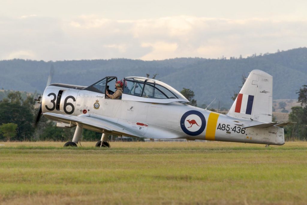 CAC CA-25 Winjeel VH-WIJ in action at Red Thunder 2018 airshow.