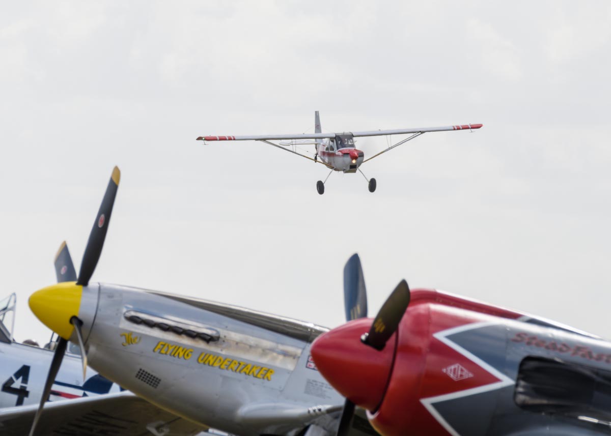 American Champion Aircraft Scout 8GCBC VH-CFZ on approach to Red Thunder 2018 airshow.