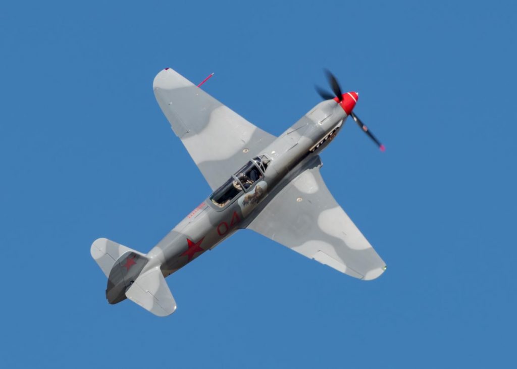 Yakovlev Yak-9UM VH-YIX during its flying display at Red Thunder 2018 airshow.