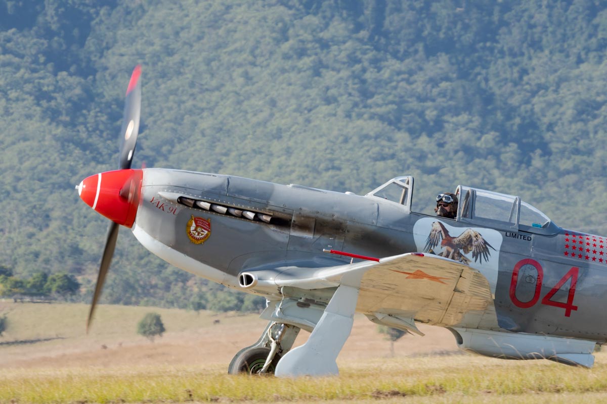 Yakovlev Yak-9UM VH-YIX taxiing at Red Thunder 2018 airshow.