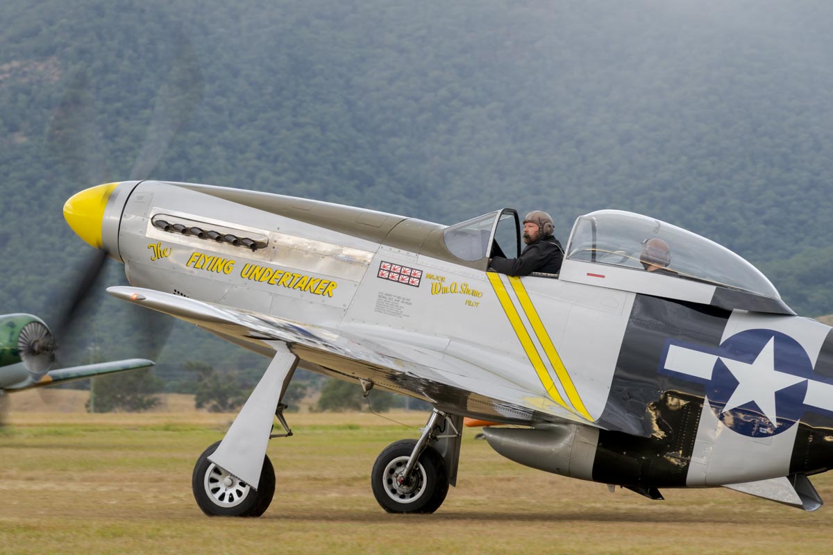 North American P-51D Mustang VH-FST in action at Red Thunder 2018 airshow.