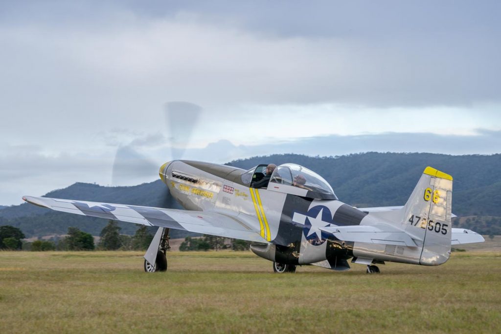 North American P-51D Mustang VH-FST in action at Red Thunder 2018 airshow.