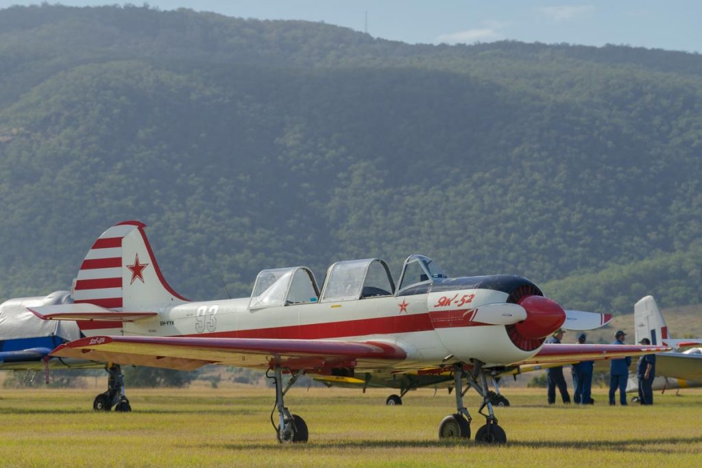 Yakovlev Yak-52 VH-YYK on the flight line at Red Thunder 2018 airshow.