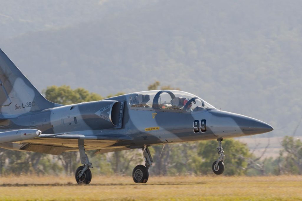 Aero L-39C Albatros VH-UKR in action at Red Thunder 2018 airshow.
