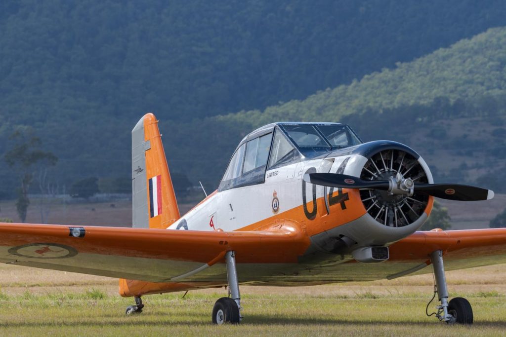 CAC CA-25 Winjeel VH-NSJ in action at Red Thunder 2018 airshow.