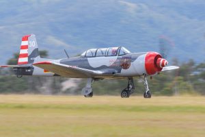 Nanchang CJ-6A VH-NNG "Madam Chang" in action at Red Thunder 2018 airshow.