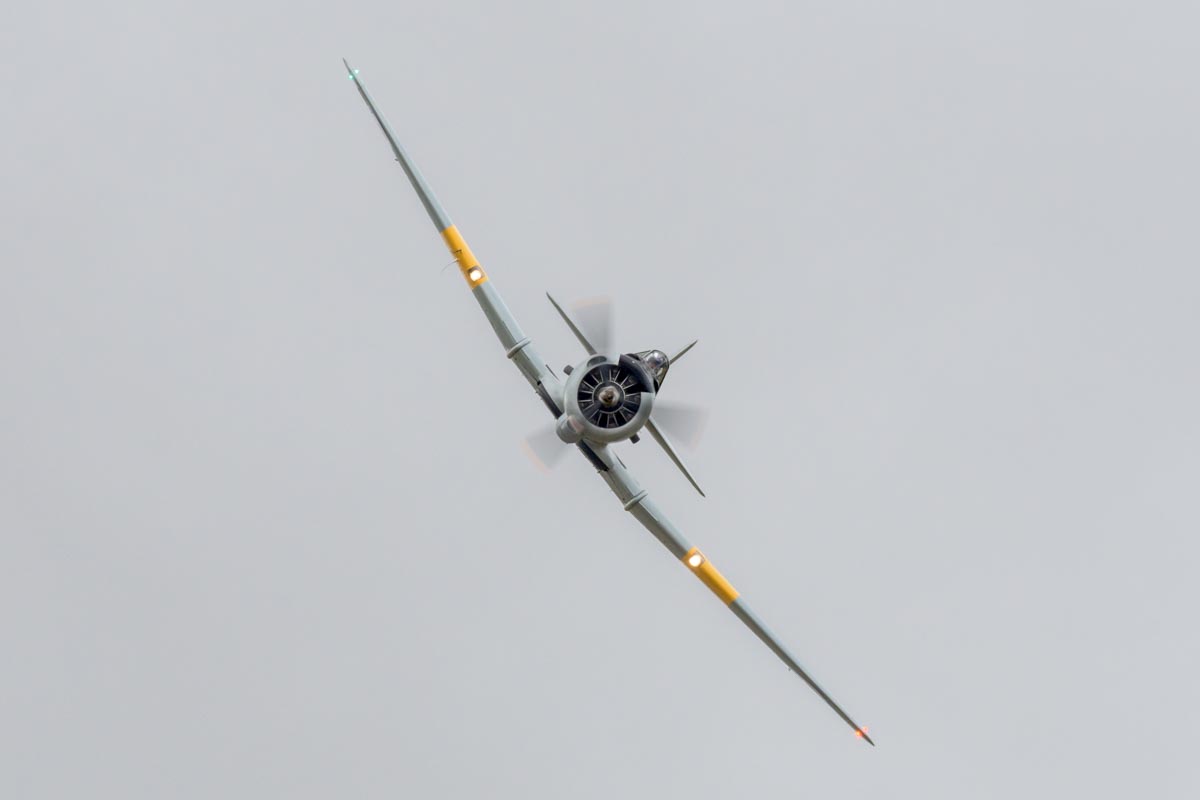 CAC CA-16 Wirraway VH-MFW in flight at Red Thunder 2018 airshow.