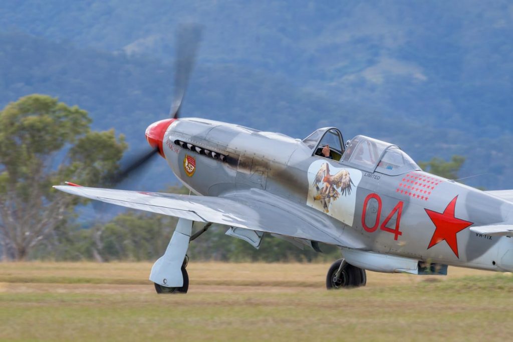 Yakovlev Yak-9UM VH-YIX taxiing at Red Thunder 2018 airshow.