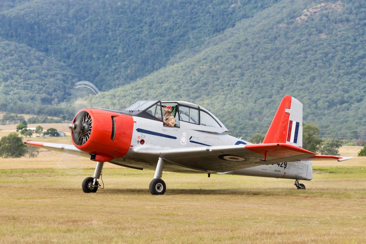 CAC CA-25 Winjeel VH-OPJ in action at Red Thunder 2018 airshow.