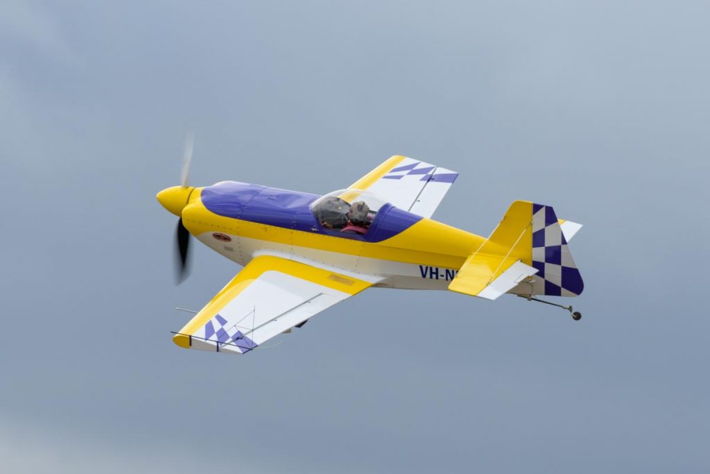 Multiple Unlimited Australian aerobatic champion Alan Kilpatrick puts his Rihn DR-107 VH-NIL through an aerobatic display at Red Thunder 2018 Airshow.