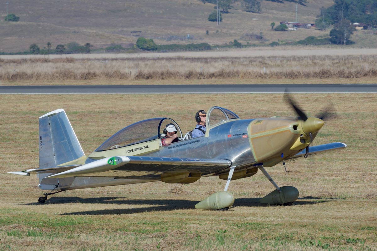 Vans Aircraft RV-8 VH-ZZS taxiing at Lismore Aviation Expo 2018 airshow.