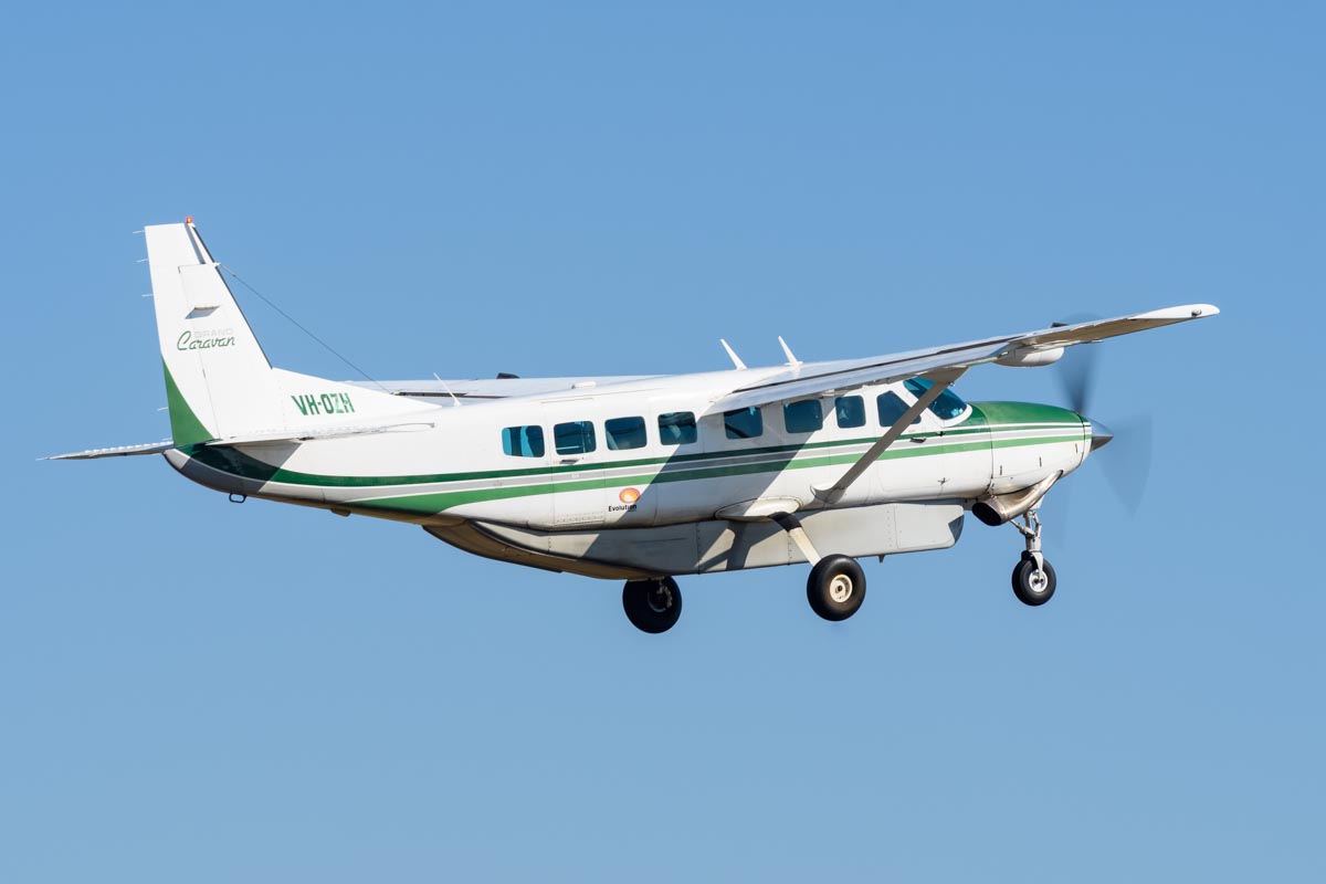 FAST Aviation Cessna 208B Grand Caravan VH-OZH takes off for a joy flight at the Lismore Aviation Expo 2018 public airshow.