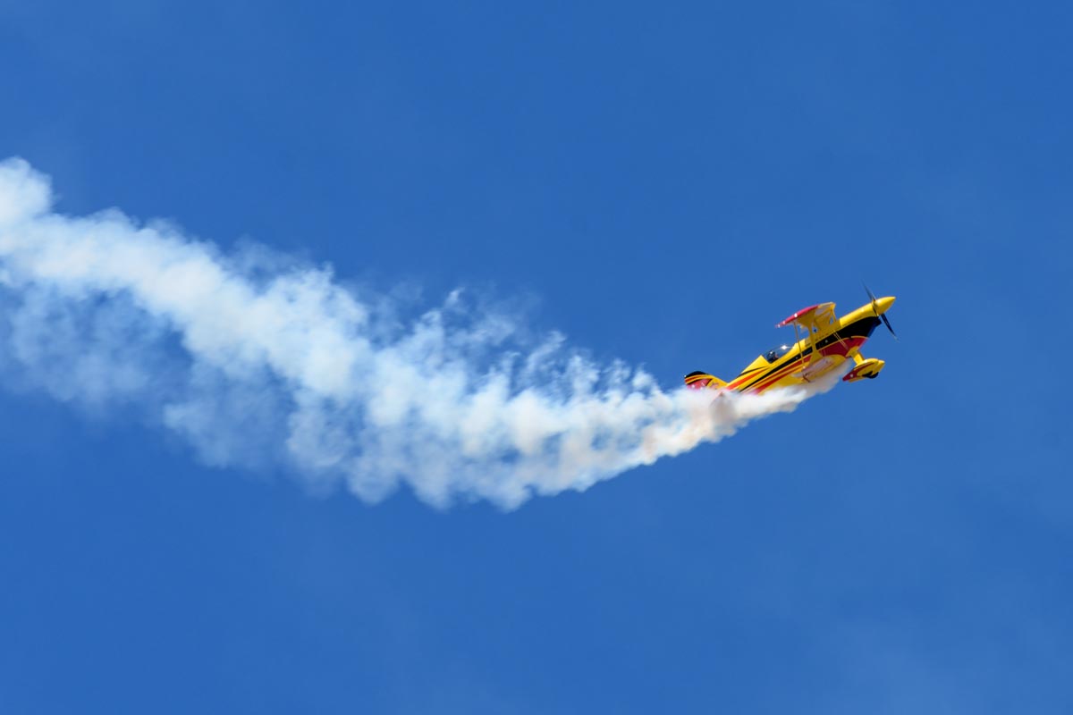 Paul Bennet Airshows WolfPitts Pro VH-PVB during its solo aerobatic display at the Lismore Aviation Expo 2018 airshow.