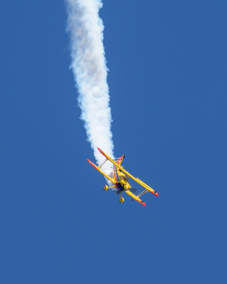 Paul Bennet Airshows WolfPitts Pro VH-PVB during its solo aerobatic display at the Lismore Aviation Expo 2018 airshow.