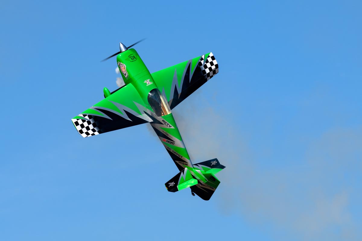 RC model aircraft piloted by Aaron "Bones" Garle at Lismore Aviation Expo 2018 airshow.