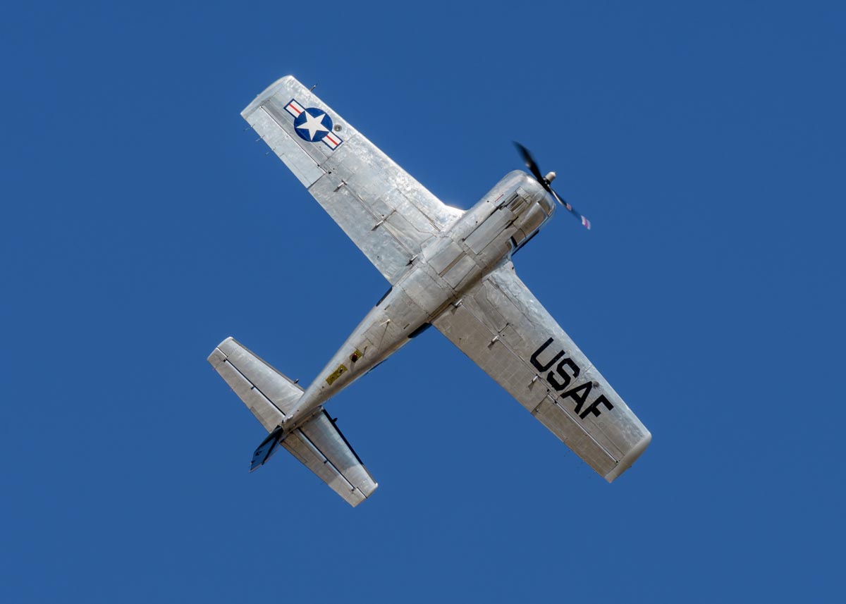 North American T-28D Trojan VH-TRO "Huff n Puff" during its flying display at the Lismore Aviation Expo 2018 airshow.