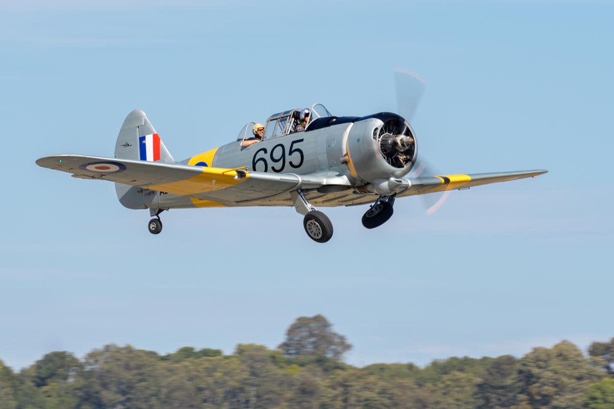 CAC CA-16 Wirraway VH-MFW takes off for an adventure flight at Lismore Aviation Expo 2018 airshow.