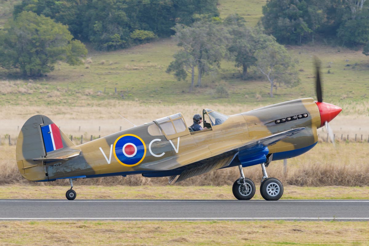 Curtiss P-40E Kittyhawk Mk IA VH-KTY in action at the Lismore Aviation Expo 2018 airshow.