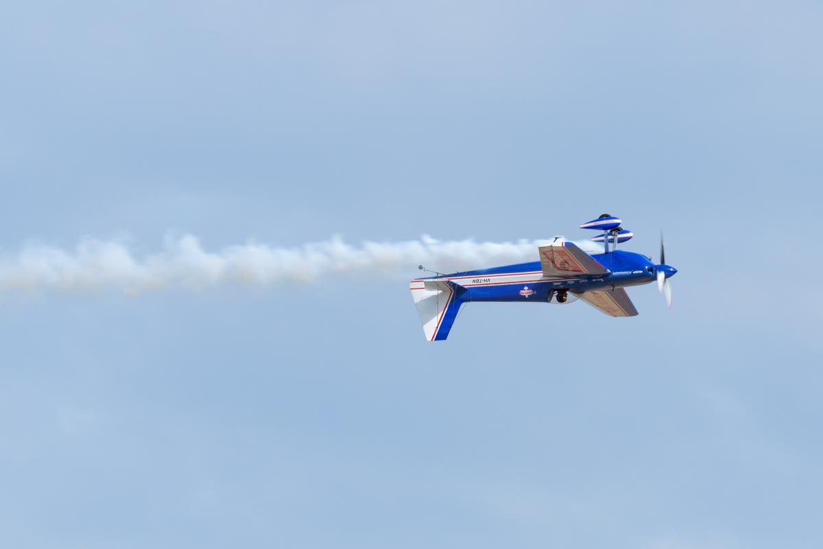 Paul Bennet Airshows Rebel 200 VH-TBN performing its solo aerobatic display at Lismore Aviation Expo 2018 public airshow.