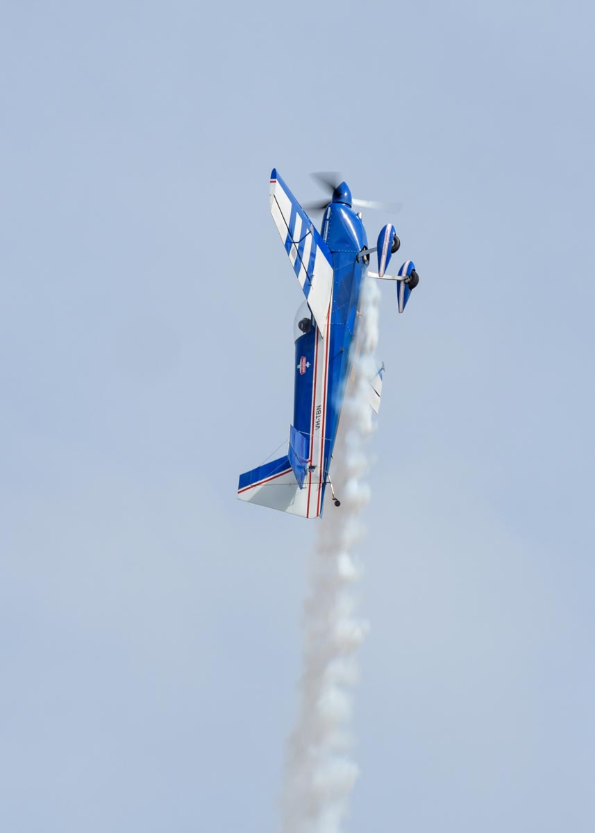 Paul Bennet Airshows Rebel 200 VH-TBN performing its solo aerobatic display at Lismore Aviation Expo 2018 public airshow.