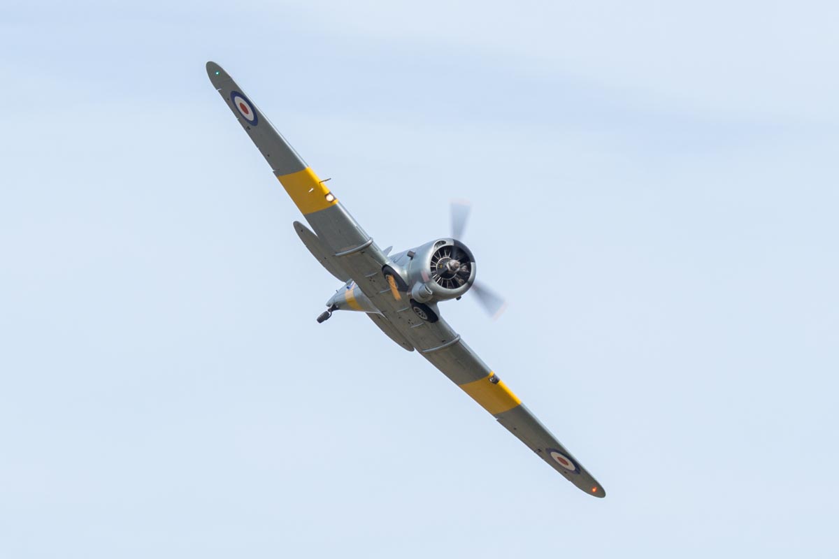 CAC CA-16 Wirraway VH-MFW during its flying display action at Lismore Aviation Expo 2018 airshow.