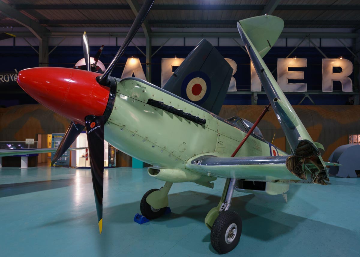 Supermarine Seafire Mk XVII SX137 on display at the Royal Navy Fleet air Arm Museum