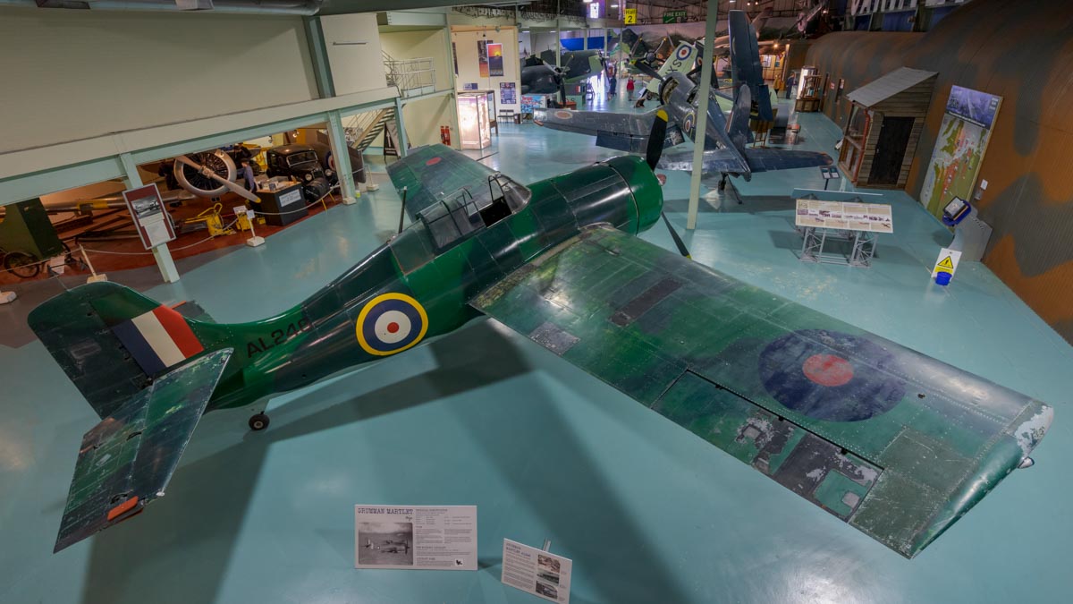 Grumman Martlet MK I AL245 on display at the Royal Navy Fleet Air Arm Museum.