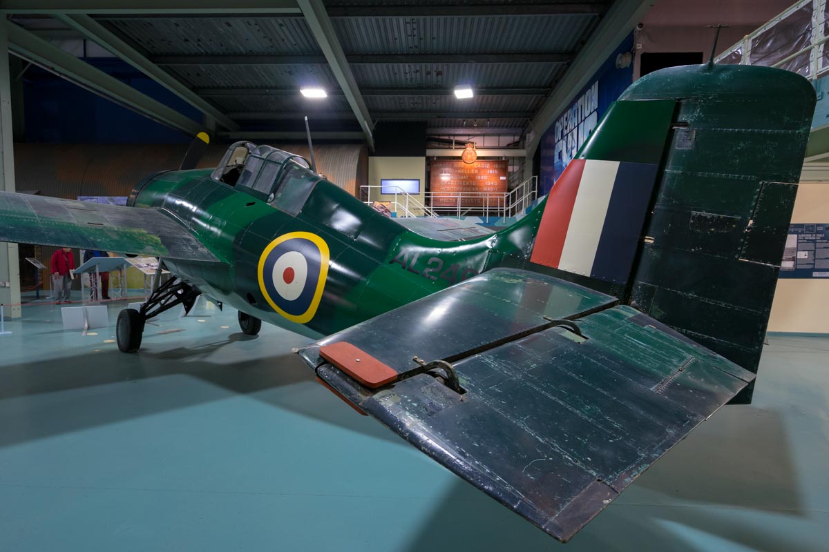 Grumman Martlet (Wildcat) Mk I AL246 on display at the Royal Navy Fleet Air Arm Museum.