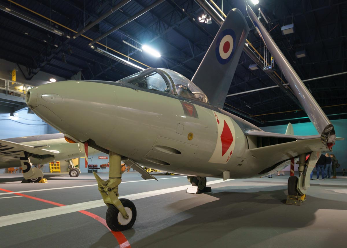 Hawker Sea Hawk FGA.6 WV856 on display at the Royal Navy Fleet Air Arm Museum.