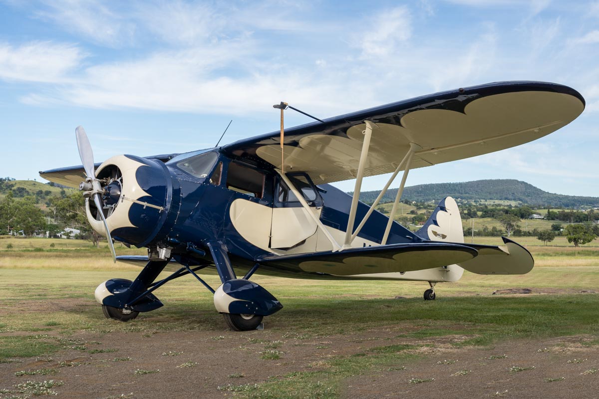 WACO Classic Aircraft EGC-8 VH-EGC on static display at the Airsport Qld breakfast fly-in.