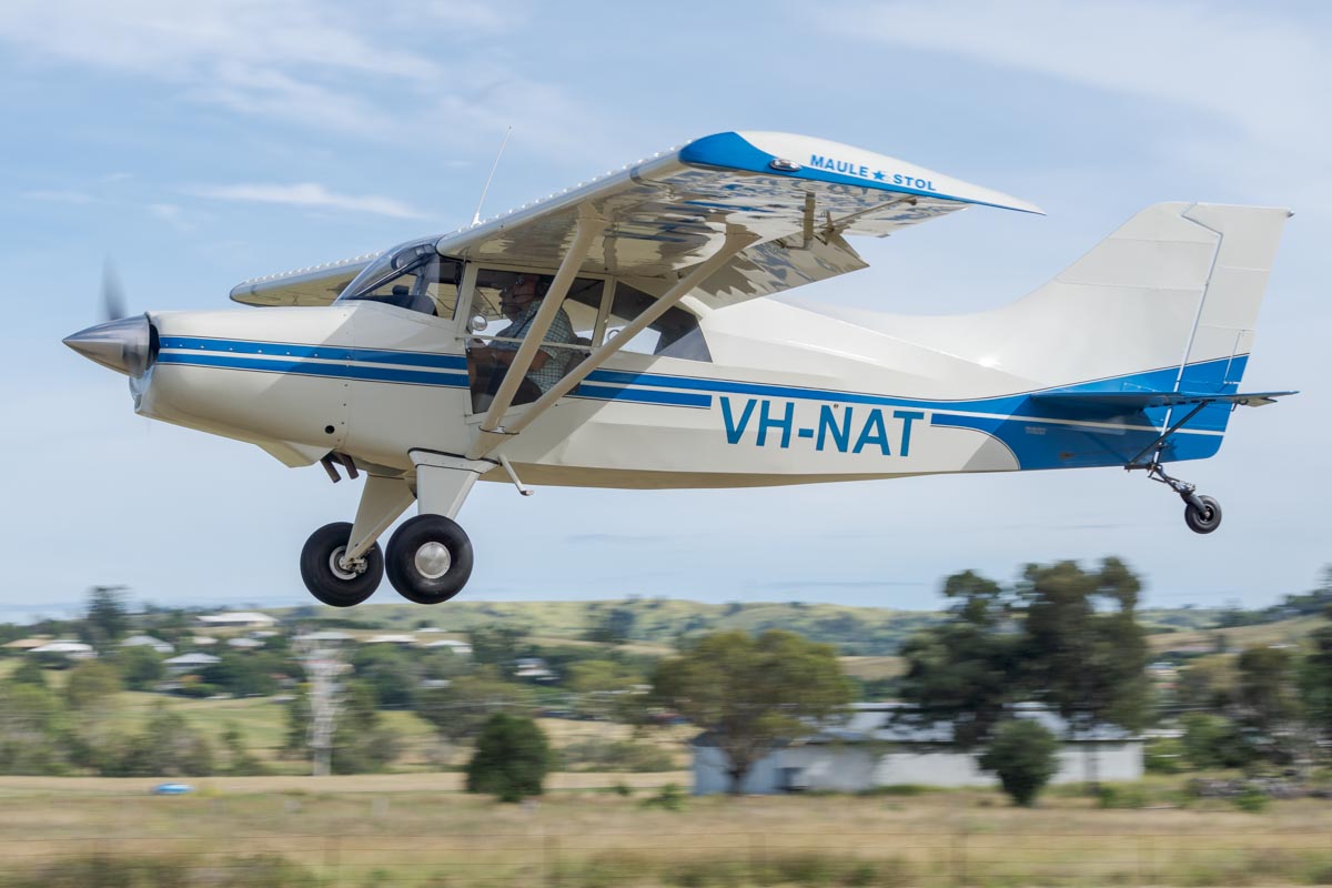 Maule M-5-180C VH-NAT on approach to the Airsport Qld breakfast fly-in.
