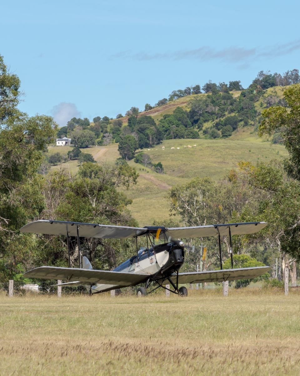 De Havilland DH.60M VH-UUX taxiing at the Airsport Qld breakfast fly-in.