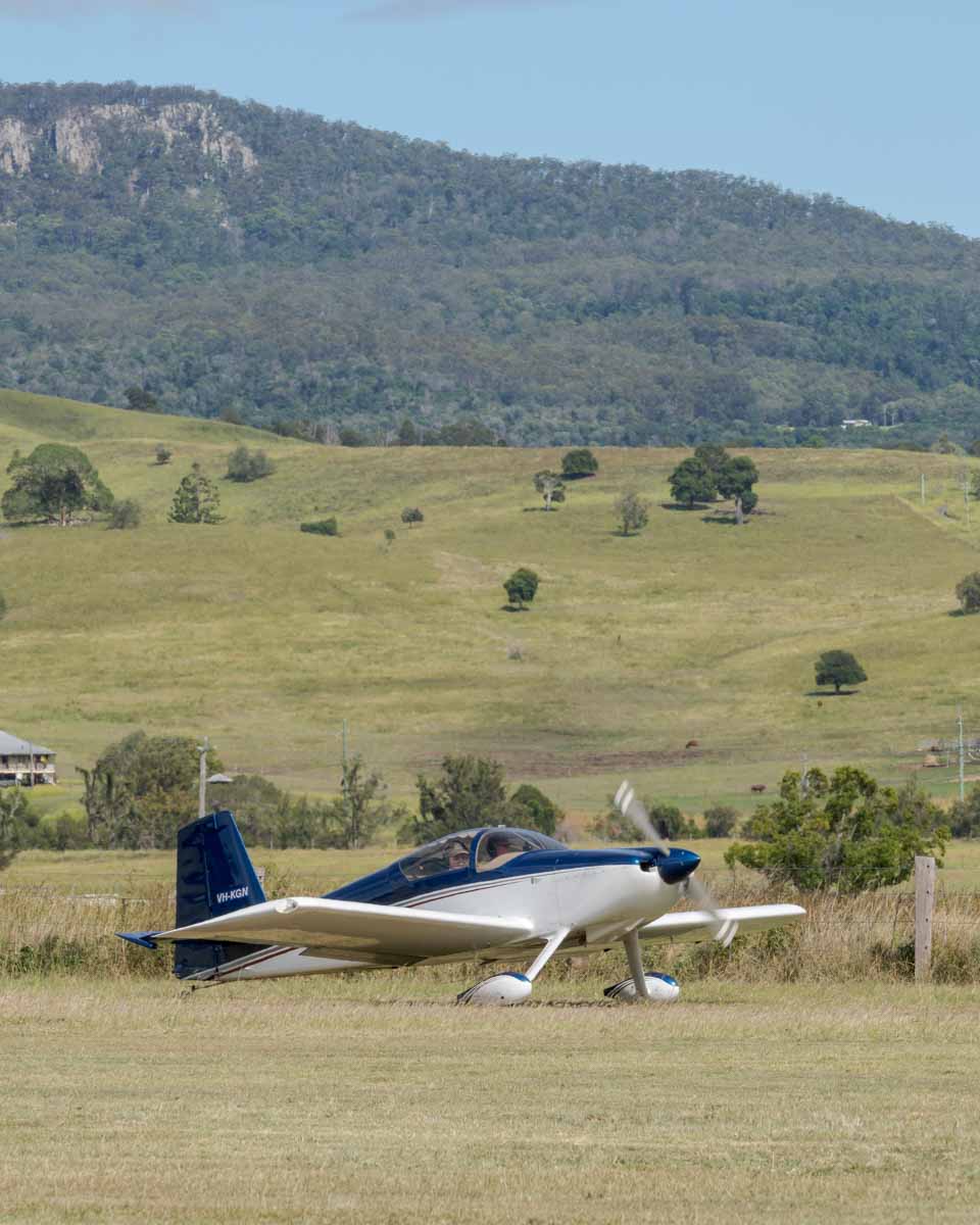 Vans RV-7 VH-KGN taxiing at the Airsport Qld breakfast fly-in.