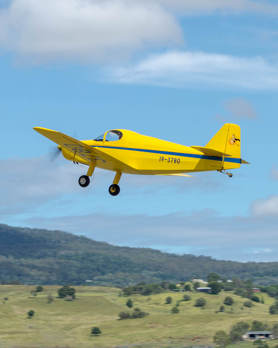 Jarvis Minicab 19-3780 takes off at the Airsport Qld breakfast fly-in.