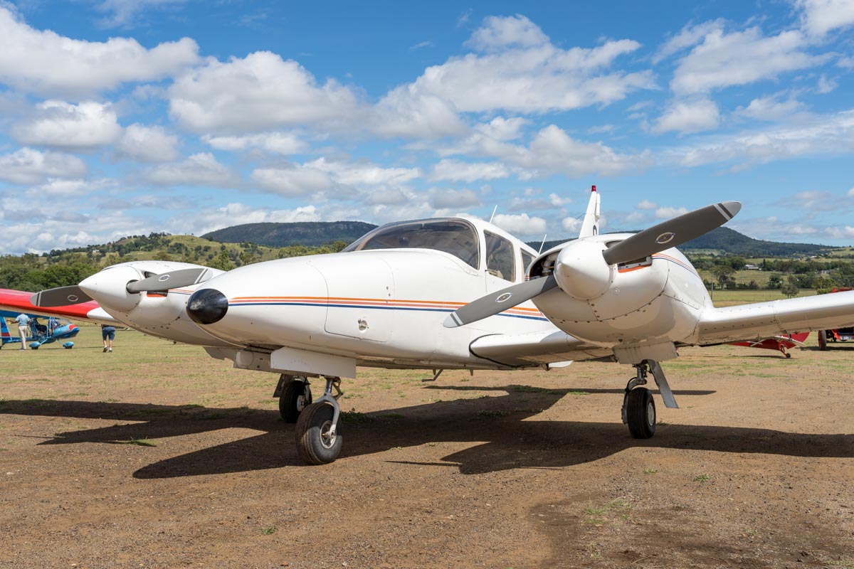 Piper PA-34-220T Seneca VH-YSC parked at the Airsport Qld breakfast fly-in.