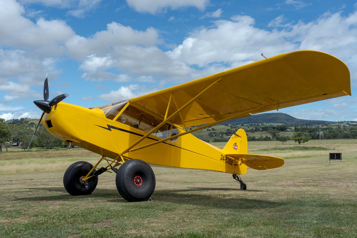 Zlin Savage Cub 24-5360 parked at the Airsport Qld breakfast fly-in.