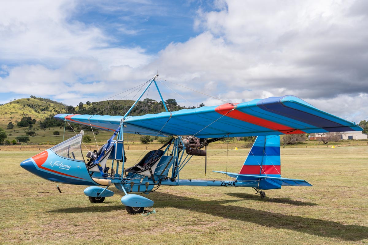 Austflight Drifter 582 25-0414 parked at the Airsport Qld breakfast fly-in.